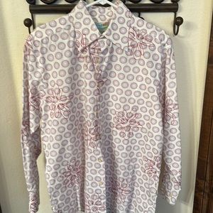 SF Wear summery  shirt Size L embroidered flowers 🌺